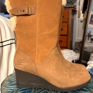 UGG Women's Tan Wedge Boots
